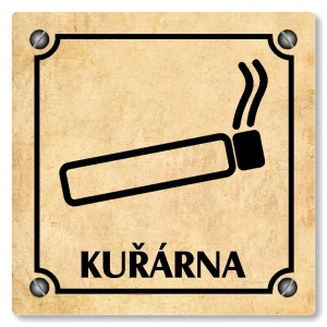 Kuřárna, 80x80mm, pergamen, Kansas
